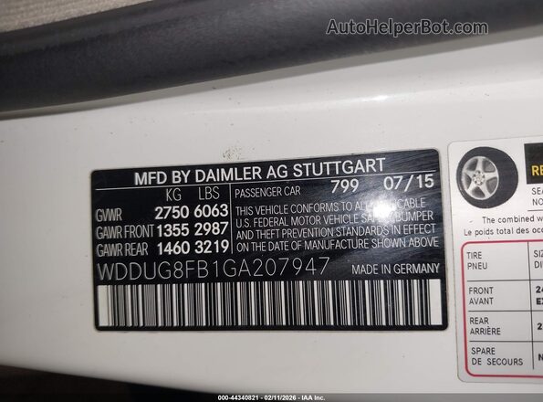 WDDUG8FB1GA207947 2016 MERCEDES-BENZ S-CLASS White Engine compartment view