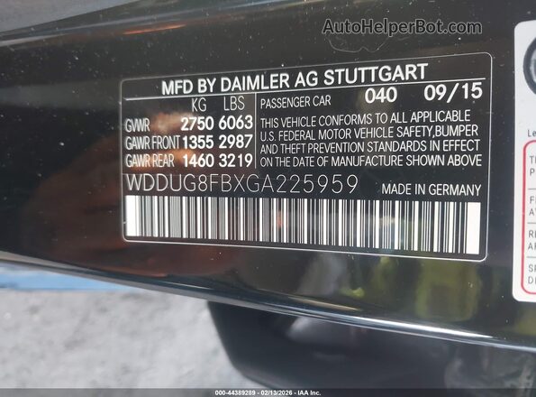 WDDUG8FBXGA225959 2016 MERCEDES-BENZ S-CLASS Black Vista del compartimento del motor