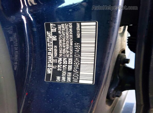 WDDVP9AB0HJ014689 2017 MERCEDES-BENZ B-CLASS Blue Սալոնի 360 աստիճան տեսք