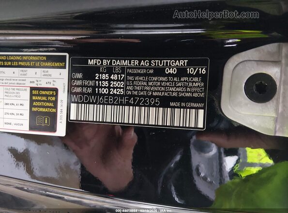WDDWJ6EB2HF472395 2017 MERCEDES-BENZ AMG C 43 Black Вид підкапотного простору