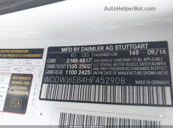 WDDWJ6EB4HF452908 2017 MERCEDES-BENZ AMG C 43 White 