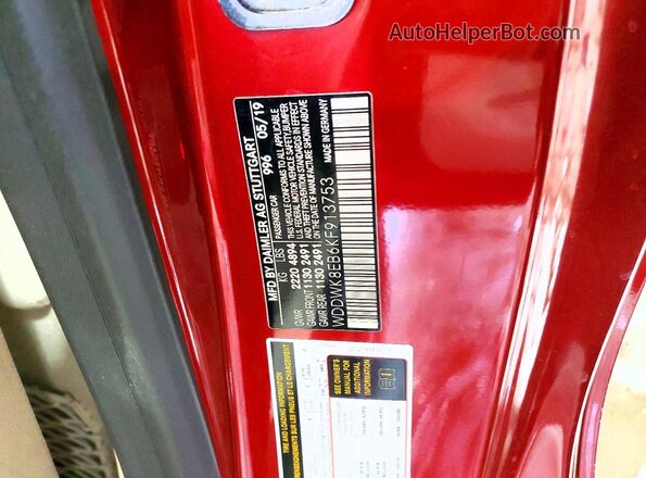 WDDWK8EB6KF913753 2019 MERCEDES-BENZ C Red Widok komory silnika