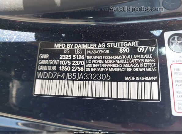 WDDZF4JB5JA332305 2018 MERCEDES-BENZ E-CLASS Blue Vista del compartimento del motor