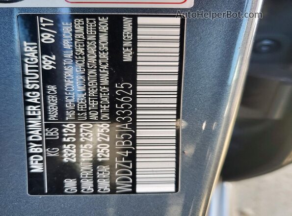 WDDZF4JB5JA335625 2018 MERCEDES-BENZ E Gray Շարժիչի բաժամունքի տեսք