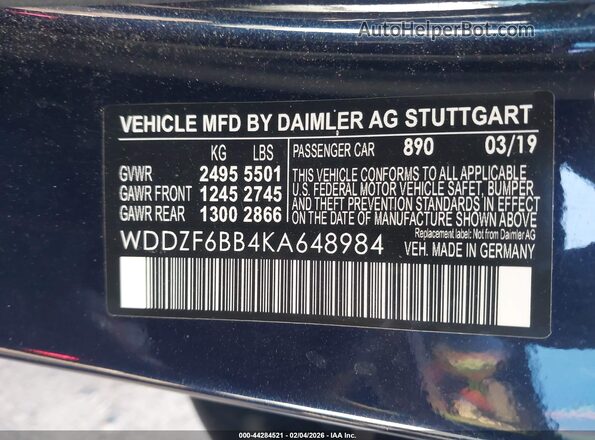 WDDZF6BB4KA648984 2019 MERCEDES-BENZ AMG E 53 Black 