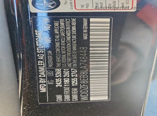 WDDZF8EB8LA748448 2020 MERCEDES-BENZ E Черный Вид подкапотного пространства