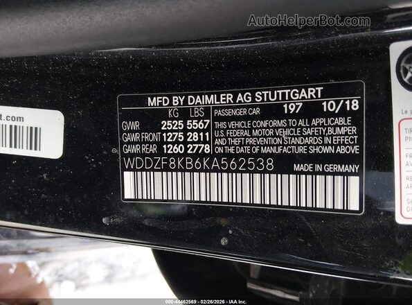 WDDZF8KB6KA562538 2019 MERCEDES-BENZ AMG E 63 Beige ძრავის განყოფილების ხედი
