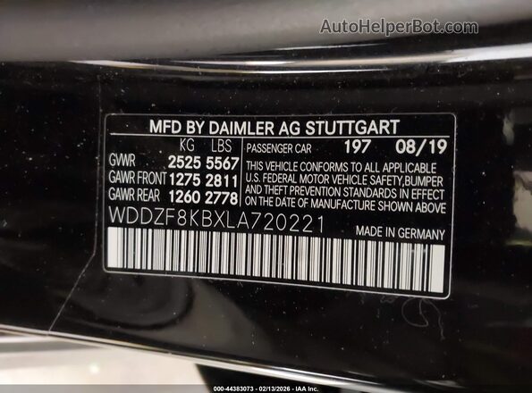WDDZF8KBXLA720221 2020 MERCEDES-BENZ AMG E 63 Black Շարժիչի բաժամունքի տեսք