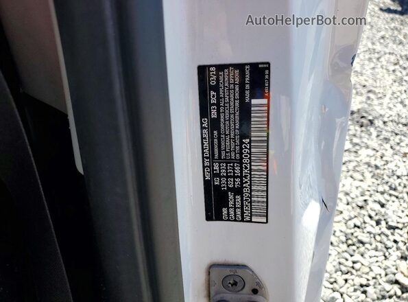 WMEFJ9BAXJK280924 2018 SMART FORTWO White Շարժիչի բաժամունքի տեսք