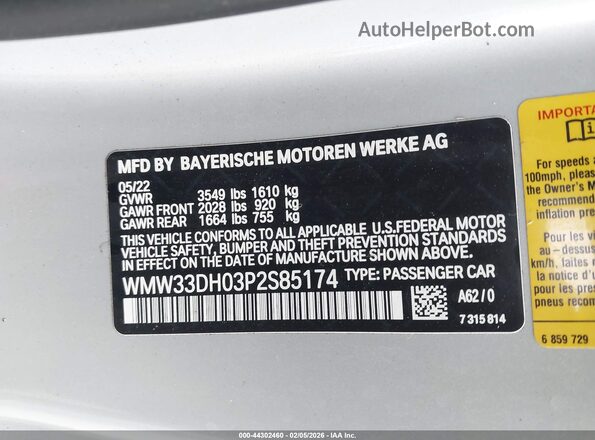 WMW33DH03P2S85174 2023 MINI HARDTOP Gray Vista del compartimento del motor
