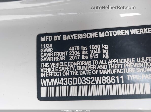 WMW43GD03S2W88611 2025 MINI HARDTOP Белый Вид подкапотного пространства