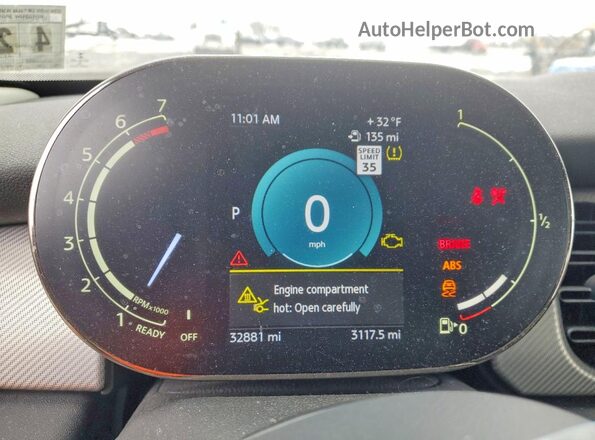 WMW53DK04P2T89772 2023 MINI COOPER White Instrument cluster view