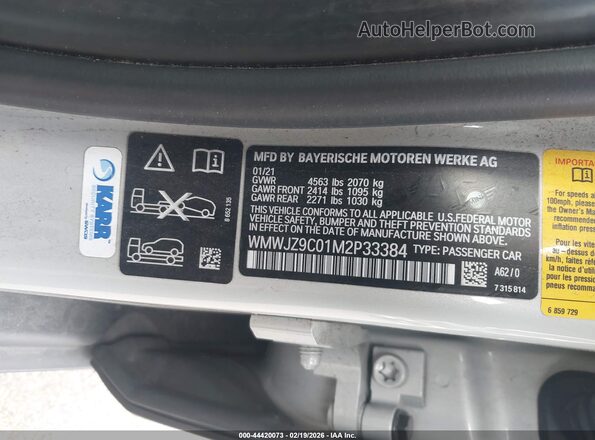 WMWJZ9C01M2P33384 2021 MINI CLUBMAN Gray 