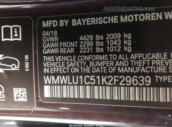 WMWLU1C51K2F29639 2019 MINI CLUBMAN Black Widok komory silnika