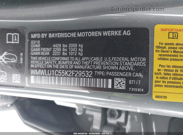WMWLU1C55K2F29532 2019 MINI CLUBMAN Gray Engine compartment view