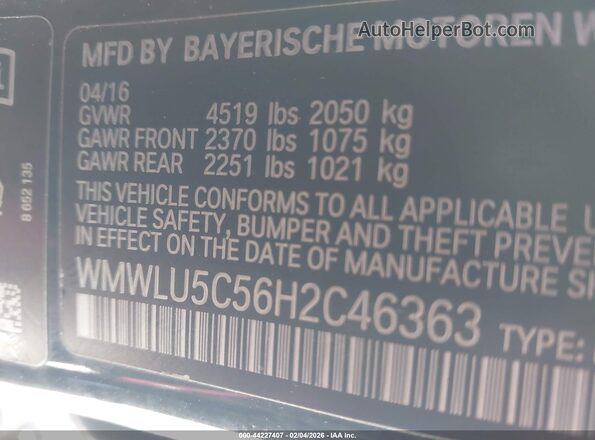 WMWLU5C56H2C46363 2017 MINI CLUBMAN Black ძრავის განყოფილების ხედი