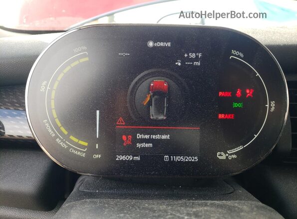 WMWXP3C07M2N26642 2021 MINI COOPER Red Սարքավորումների վահանակի տեսք