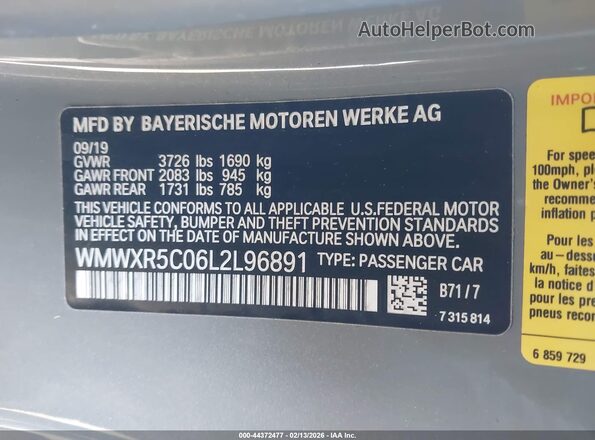 WMWXR5C06L2L96891 2020 MINI HARDTOP Gray Շարժիչի բաժամունքի տեսք