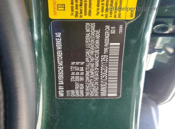 WMWXU1C50G2D11359 2016 MINI COOPER Green Vista del compartimento del motor