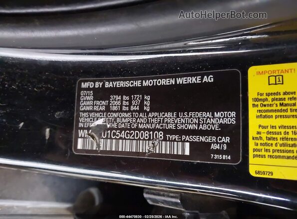 WMWXU1C54G2D08108 2016 MINI HARDTOP Black Vista del compartimento del motor