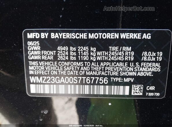 WMZ23GA00S7T67756 2025 MINI COUNTRYMAN Black Engine compartment view