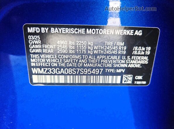 WMZ33GA08S7S95497 2025 MINI COUNTRYMAN Blue Widok komory silnika
