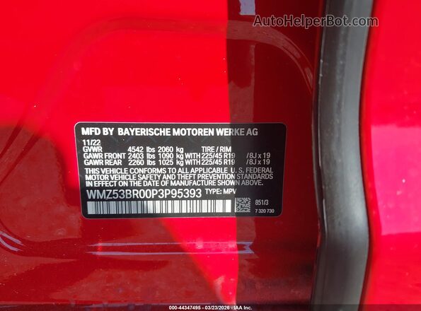 WMZ53BR00P3P95393 2023 MINI COUNTRYMAN Red Engine compartment view