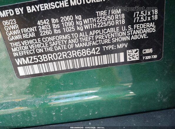 WMZ53BR02R3R68642 2024 MINI COUNTRYMAN Зеленый Вид подкапотного пространства