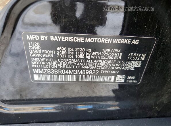 WMZ83BR04M3M89922 2021 MINI COOPER Black ძრავის განყოფილების ხედი