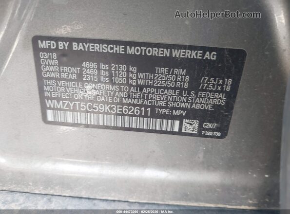 WMZYT5C59K3E62611 2019 MINI COUNTRYMAN Серый Вид подкапотного пространства