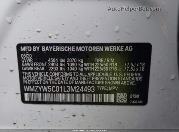 WMZYW5C01L3M24493 2020 MINI COUNTRYMAN White Engine compartment view
