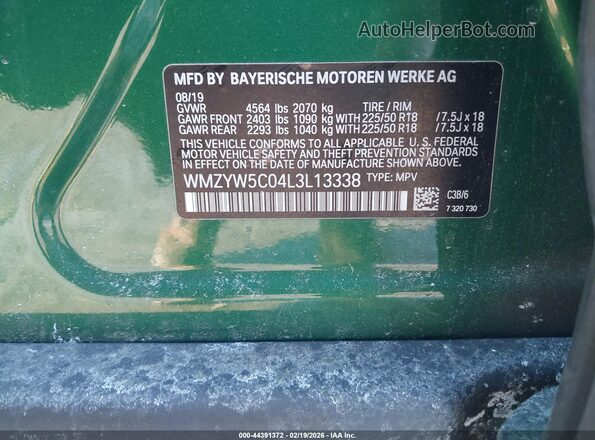 WMZYW5C04L3L13338 2020 MINI COUNTRYMAN Green Вид підкапотного простору