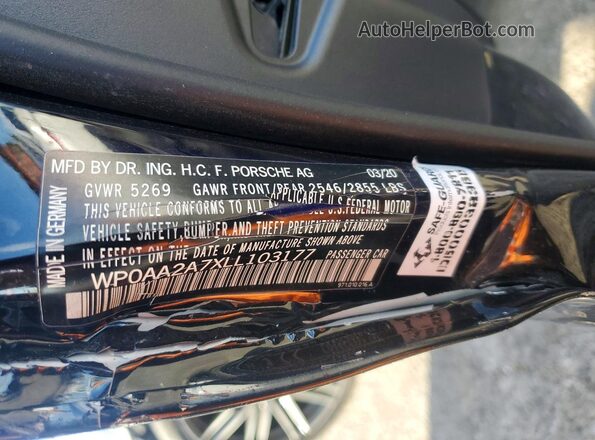 WP0AA2A7XLL103177 2020 PORSCHE PANAMERA Black Widok komory silnika