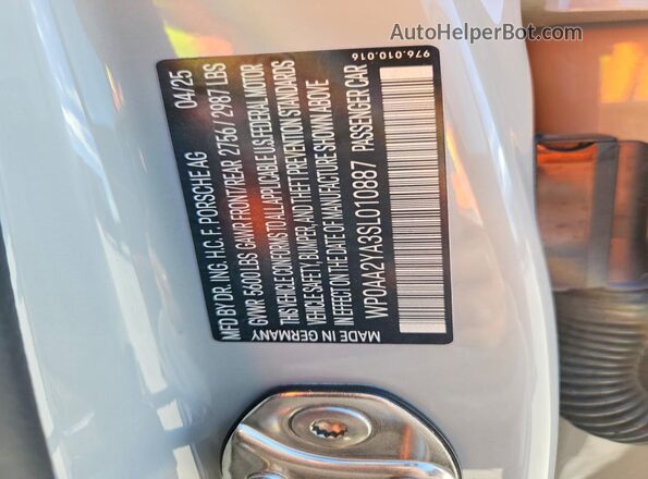 WP0AA2YA3SL010887 2025 PORSCHE PANAMERA Gray VIN կոդի պիտակի տեսք