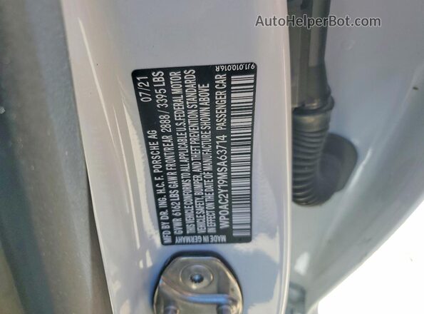 WP0AC2Y19MSA63714 2021 PORSCHE TAYCAN White Widok komory silnika