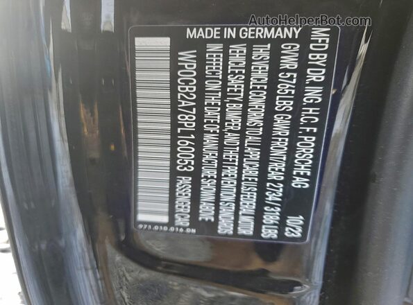 WP0CB2A78PL160053 2023 PORSCHE PANAMERA Черный Вид подкапотного пространства