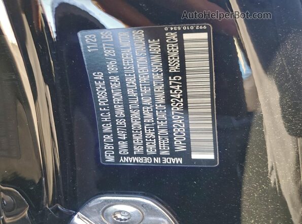 WP0CB2A97RS245475 2024 PORSCHE 911 Black Вид підкапотного простору