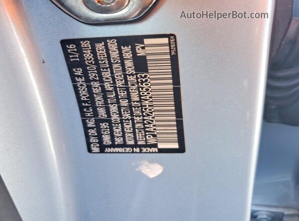 WP1AA2A26HKA85633 2017 PORSCHE CAYENNE Silver 