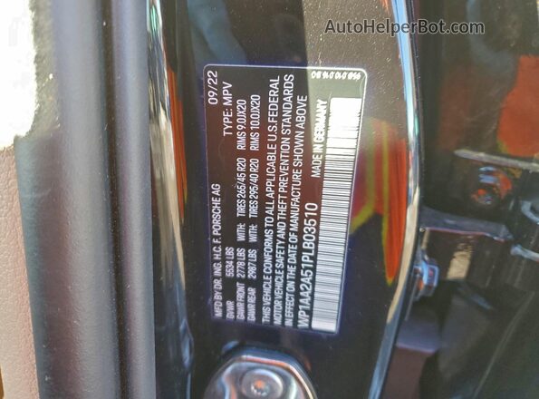 WP1AA2A51PLB03510 2023 PORSCHE MACAN Черный Вид наклейки с VIN-кодом
