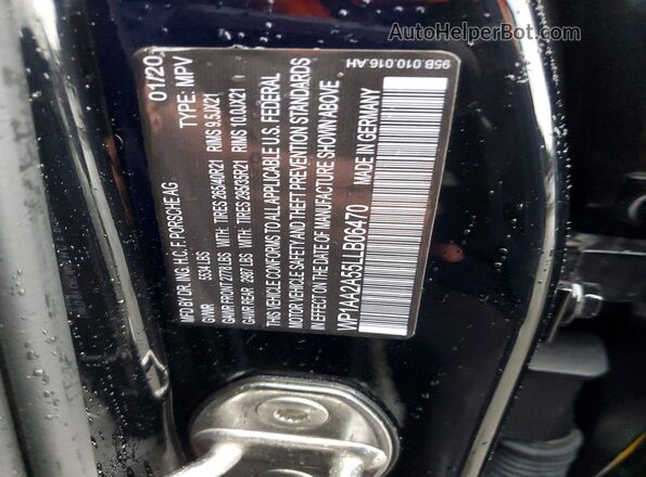 WP1AA2A55LLB06470 2020 PORSCHE MACAN Черный 