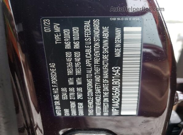 WP1AA2A56RLB01643 2024 PORSCHE MACAN Purple 