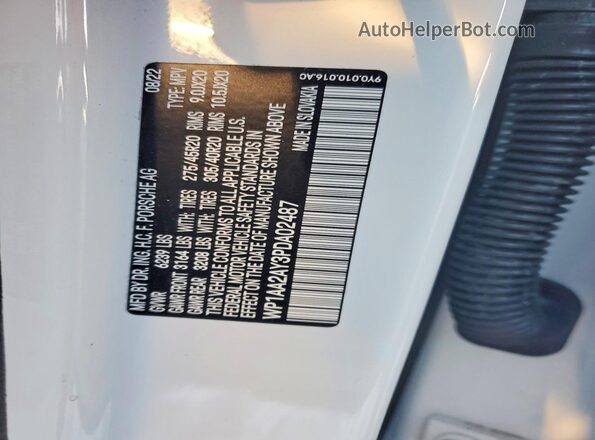 WP1AA2AY3PDA02487 2023 PORSCHE CAYENNE White Շարժիչի բաժամունքի տեսք