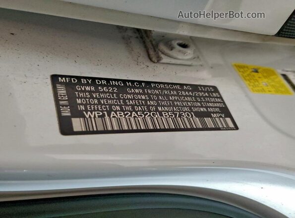 WP1AB2A52GLB57301 2016 PORSCHE MACAN White Սալոնի 360 աստիճան տեսք