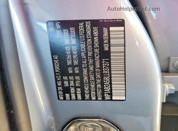 WP1AB2A58LLB37371 2020 PORSCHE MACAN Silver ძრავის განყოფილების ხედი
