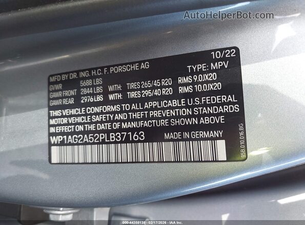 WP1AG2A52PLB37163 2023 PORSCHE MACAN Серебряный Вид подкапотного пространства