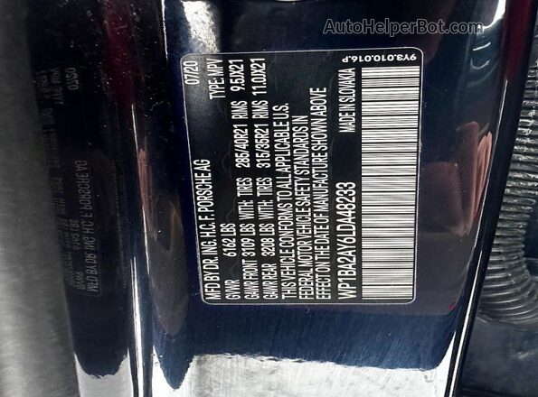 WP1BA2AY6LDA48233 2020 PORSCHE CAYENNE Blue Հետևի նստատեղերի տեսք