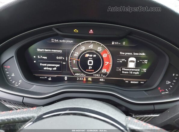 WUABWCF51KA902457 2019 AUDI RS5 Gray Հետևի նստատեղերի տեսք