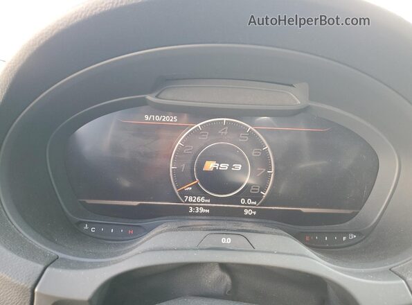 WUABWGFF1LA904534 2020 AUDI RS3 Gray Instrument cluster view