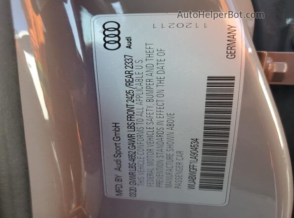 WUABWGFF1LA904534 2020 AUDI RS3 Gray Engine compartment view