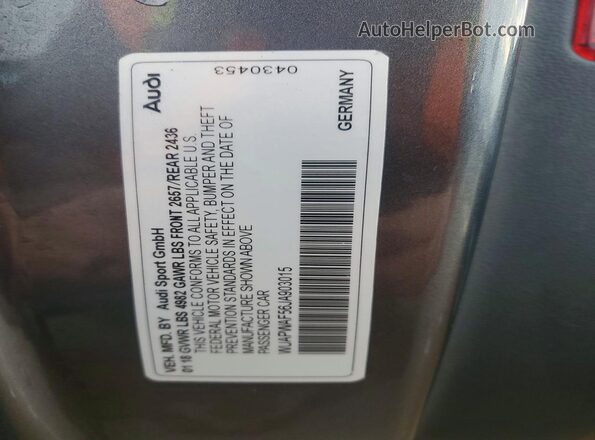 WUAPWAF56JA903015 2018 AUDI RS5 Black Engine compartment view